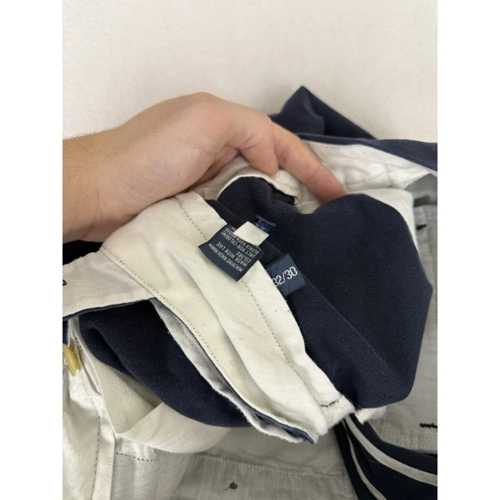 Polo Ralph Lauren Pants Mens 32x30‎ Blue Ethan Cotton Chino Pleated Casual